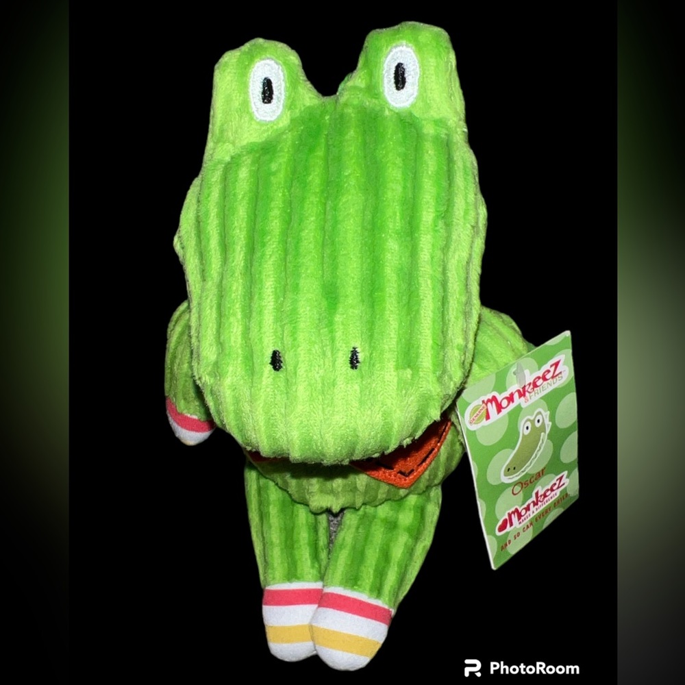 Monkeez And Friends Oscar The Alligator Green Plush Stuffed Lovey  Toy 10"